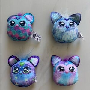 Sonic Wacky Pack Kids Meal 4 Furbys Plush Stuffed Lot Of Toys 3"